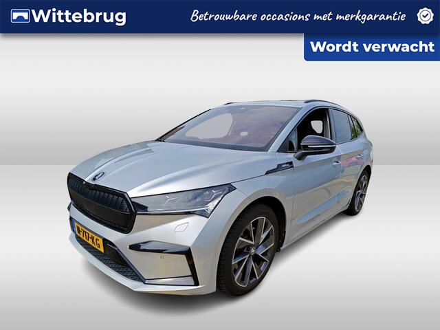 Skoda Enyaq iV 80 Sportline / SOH 92%/ AUTOMAAT/ PANO/ TREKHAAK/ WAMRTEPOMP/ PARK.SENSOR.V+A/ CAMERA/ MEMORY SEAT/ STOELVERWARM./ DIGITAL DASH/ NAVI/ CLIMA