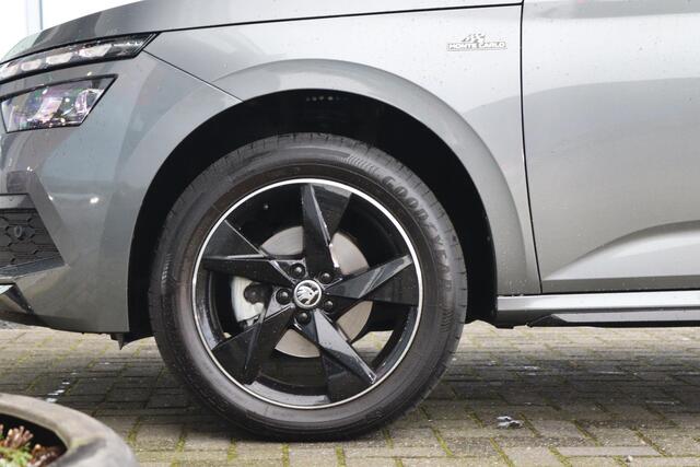 Skoda Kamiq 1.0 TSI 110 pk Monte Carlo | Panoramadak | Camera | Climatronic | App Connect | LED | Adaptive Cruise | Keyless | 17'' LM | Fabrieksgarantie tot 29-11-2026 of 60.000km