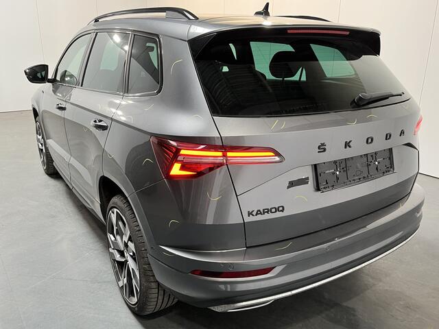 Skoda Karoq 1.5 TSI ACT Sportline Business / AUTOMAAT/ 360 CAMERA/ PARK. SENSOREN/ KEYLESS/ CRYSTAL LIGHTING/ STOEL-STUURVERWARM./ VIRTUAL COCKPIT/ ADAPT. CRUISE/ SMARTLINK/ NAVI/ CLIMA/ DAB/ 19" LMV