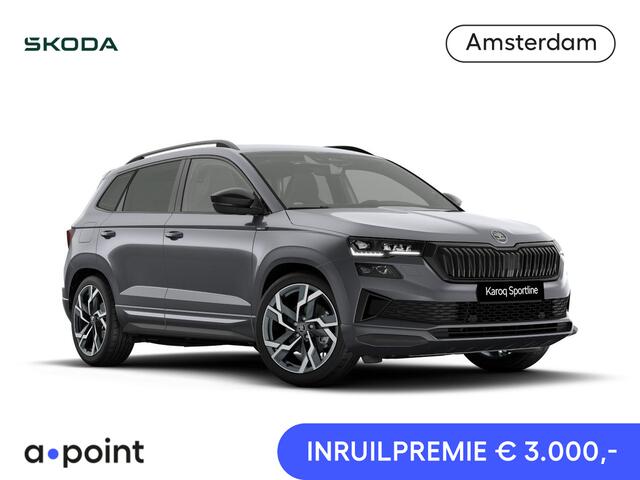 Skoda Karoq Sportline Ultimate 1.5 TSI ACT 150 pk 7 versn. DSG | Wegklapbare Trekhaak | Travel Assist Pakket Plus | Virtual Pedal | 19 Inch Velgen Sagitarius Aero