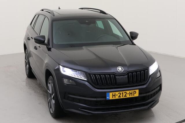 Skoda Kodiaq 1.5 TSI Sportline Business DSG/ Metallic/ Led/ Int. alcantara+ Leder/ Panoramadak/ Mem. Stoel/ Zwenkhaak/ Elec. K./ Camera/ Clima/ Navi/ Parkeersensor/ 20 lmv
