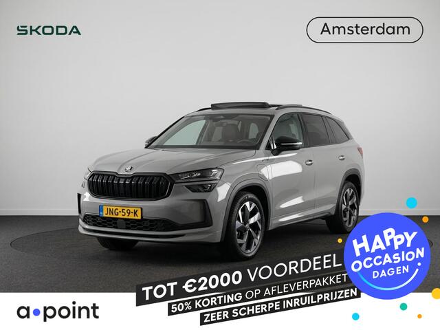 Skoda Kodiaq 1.5 TSI PHEV Sportline Business 204 pk Automaat | Verlengde garantie | Navigatie | Panorama dak | Trekhaak (wegklapbaar) | Parkeersensoren | Achteruitrijcamera | Stoelverwarming v/a |
