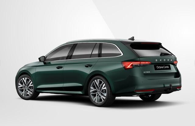 Skoda OCTAVIA Combi 1.5 TSI MHEV Business Edition Plus Suite cognac / Trekhaak / Panorama-schuif-/kanteldak / Chrome pakket /Light & view pakket / 18"lichtmetalen velgen / Dodehoeksensor / Winter pakket / ¤2000 Inruilpremie