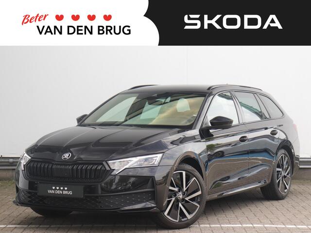 Skoda OCTAVIA Combi 1.5 TSI MHEV Sportline 150pk Automaat | Wegklapbare trekhaak | Matrix LED | 360° camera | Elektrische stoelen met geheugen | Adaptive cruise | Stoelverwarming v+a |