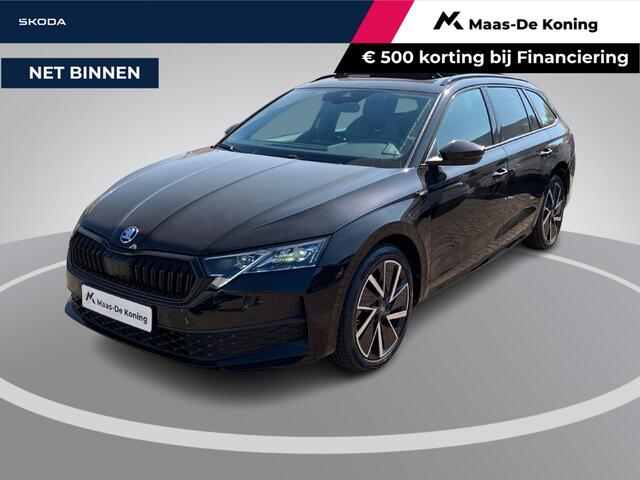 Skoda OCTAVIA Combi 1.5TSI/150PK MHEV Sportline Business · Panoramadak · Trekhaak · Apple/Android · Garantie t/m 31-08-2030 of 100000km.