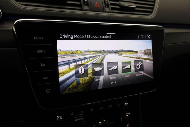 Skoda SUPERB Combi 1.4 TSI 218 pk DSG iV Sportline Business | Geheugenstoelen | Navigatie Columbus | Adaptief onderstel | Leder/alcantara | Matrix LED | Stoel-/achterbankverwarming