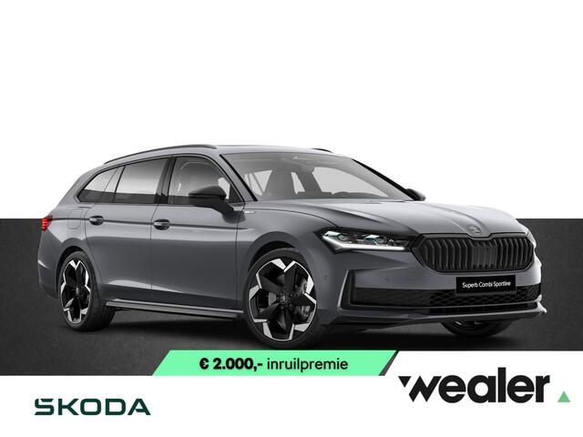 Skoda SUPERB combi Sportline Business 1.5 TSI PHEV 204 PK | Panorama dak | Suite Sport Leder | 19" lichtmetalen velgen | Trekhaak |