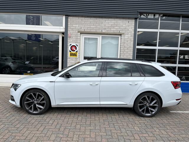 Skoda SUPERB Combi 1.4 TSI iV Sportline / AUTOMAAT/ PANO/ TREKHAAK/ 19" LMV/ ALCANTARA/ ADAPT. CRUISE/ APP-CONNECT/ NAVI/ PARK. SENSOREN + CAMERA/ CLIMA/ RIJ-MODI/ STOEL-STUUR VERWARM./ DAB/ MATRIX