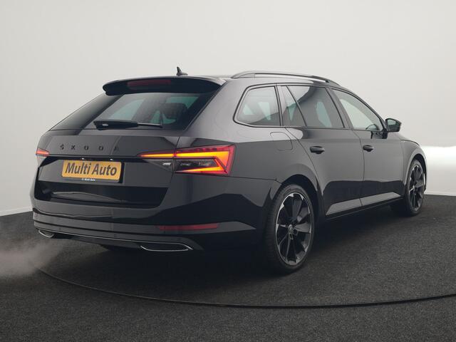 Skoda SUPERB Combi 1.4 TSI iV Sportline Business PHEV 218pk Dealer O.H | Trekhaak af Fabriek | Adaptive Cruise | 360 Camera | Alcantara Sportstoelen Memory | 19"L.M | Keyless | Crystal LED | Plug In Hybrid |