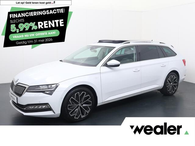 Skoda SUPERB Combi 1.4 TSI iV Laurin & Klement Edition | 218 PK | SoH 97% | Trekhaak | Panoramadak | 360 graden camera | Canton Audio | Lederen bekleding | Matrix LED koplampen |