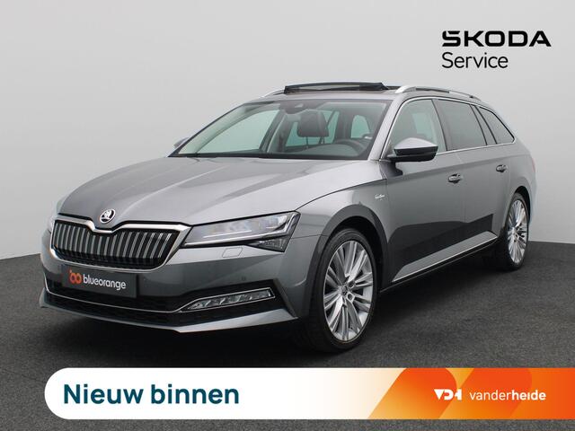 Skoda SUPERB Combi 1.4 TSI iV Laurin & Klement 218PK DSG SOH 92,8%, Panoramadak, Trekhaak, Canton Audio, Keyless, Side Assist, Stuur-Stoelverwarming, Stoelventilatie, Elektr. Achterklep, 360gr. Camera, 19" LM Velgen