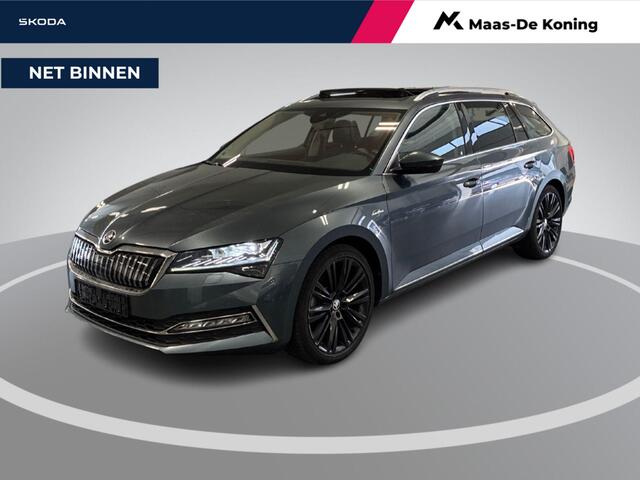 Skoda SUPERB Combi 1.4 TSI iV 218pk DSG Laurin & Klement · Panoramadak · Inklap. Trekhaak · Canton Audio · Lederen Bekleding · Elek. Stoelen + Geheugen Bestuurder · Stuur- & Stoelverwarming ·