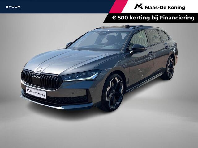 Skoda SUPERB Combi 1.5TSI 150kW/204PK PHEV Sportline DSG · Panoramadak · Apple/Android Car Play · Camera · Leder/Alcantara · Trekhaak ·