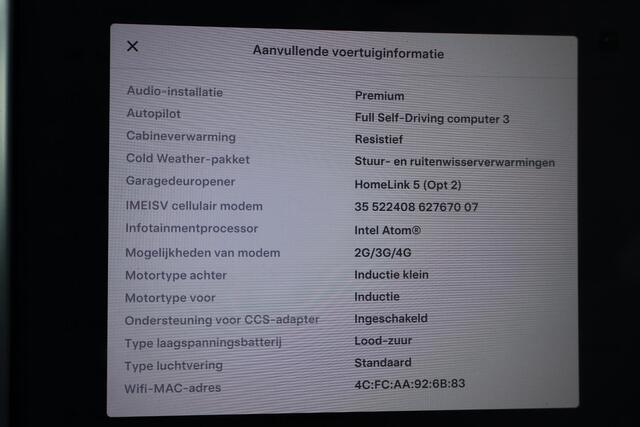 Tesla MODEL S 100D 89,5% SOH, Autopilot computer 3, CCS ingeschakeld, Panormadak, Schuif- kanteldak, Cruise control, 360 camera