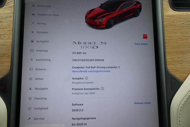 Tesla MODEL S 100D 87,5% SOH, Panoramadak, Autopilot computer 3.0, 360 Camera, Stoel- en Stuurverwarming, Auto moet nog gereinigd worden!