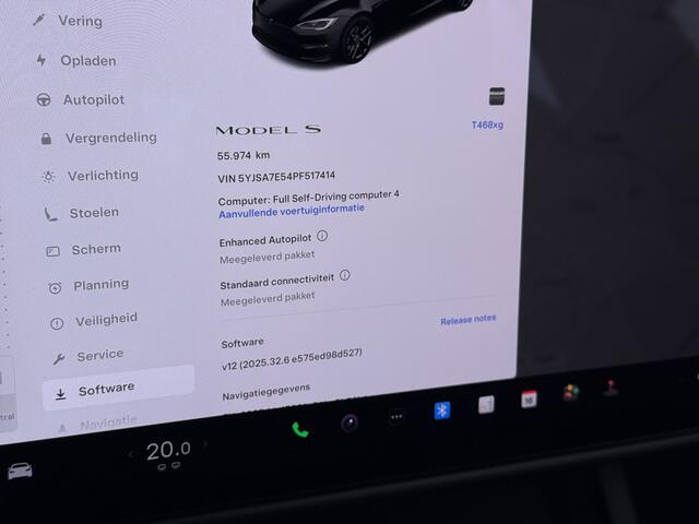 Tesla MODEL S 680 pk 0-100 3,1sec. Adaptive-Luchtvering FSD-4 / AutoPilot-4 Enhanced EAP ASS-Smart Summon Yoke Stuur Zelf-Parkeren / Voorrijden Trekhaak 21" Arachnid-Performance-Velgen Insane-modus Auto-Lane-Change Dumb Smart Summum Rode-Remklauwen Navi Warmtepomp Sto 