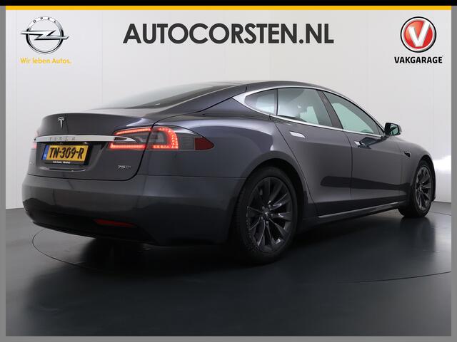 Tesla MODEL S 75D 476pk 4x4 Leer Pano-Dak AutoPilot Exhanced Intelligente Luchtvering Carbon-afw. El.Stoelen/Geheugen Navi Pdc-A+Voor pakket El.Achterklep Adaptive-Led 19" Keyless Next-Gen-Stoelen Apple Carplay Android Auto ESP Bord-Herkenning Camera El.Stuurwiel Dodeh