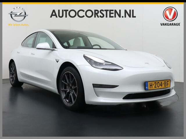 Tesla Model 3 Long Range 75kWh 463PK Trekhaak Ivory-Int. FSD Full Self Driving Computer-3 Premium Audio 4wd Leer AutoPilot Panoramadak Camera's Adaptive-CruiseControl-Stop&Go Pdc-a+v Ecc18" Lmv Dual Motor Stoel en achterbank verwarming Keyless Electr.Stoelen+Memory+Eas