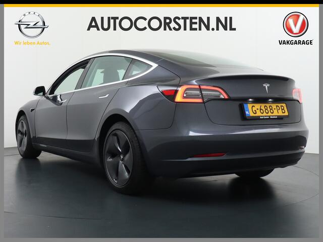 Tesla Model 3 SR+ RWD 60kWh 325PK Lmv 18" AutoPilot Premium-Luidsprekers Leder PanoDak Adaptive cruise Camera's Elektr.-Stuur+Stoelen+Spiegels+Geheugen+Easy-Entry+Verwarmde stoelen/achterbank Park assistent Pdc WIFI Ecc Navi Lane-Assist Speed-Assist LED ACC DAB Voorver