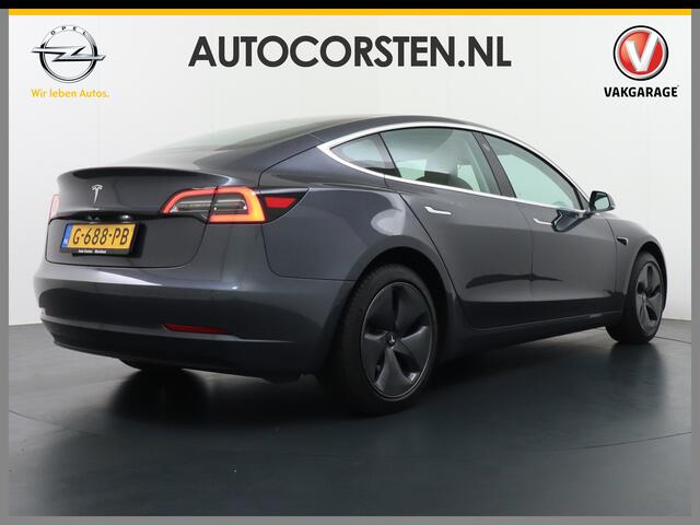 Tesla Model 3 SR+ RWD 60kWh 325PK Lmv 18" AutoPilot Premium-Luidsprekers Leder PanoDak Adaptive cruise Camera's Elektr.-Stuur+Stoelen+Spiegels+Geheugen+Easy-Entry+Verwarmde stoelen/achterbank Park assistent Pdc WIFI Ecc Navi Lane-Assist Speed-Assist LED ACC DAB Voorver