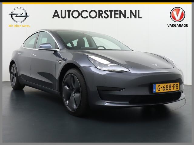 Tesla Model 3 SR+ RWD 60kWh 325PK Lmv 18" AutoPilot Premium-Luidsprekers Leder PanoDak Adaptive cruise Camera's Elektr.-Stuur+Stoelen+Spiegels+Geheugen+Easy-Entry+Verwarmde stoelen/achterbank Park assistent Pdc WIFI Ecc Navi Lane-Assist Speed-Assist LED ACC DAB Voorver