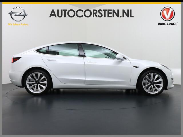 Tesla Model 3 SR+60kWh 325PK 19" AutoPilot Leer PanoDak Adaptive cruise Camera's Elektr.-Stuur+Stoelen+Spiegels+Geheugen+Easy-Entry+Verwarmde stoelen Park assistent PDC-A+Voor WIFI Ecc Lane-Assist Speed-Assist RWD Plus Navi full map LED-a+v ACC Dual-ECC DAB Voorverwarm