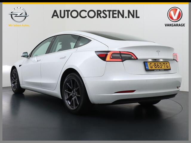 Tesla Model 3 RWD SR+ 60kWh 325PK 18" AutoPilot Leder PanoDak Adaptive Cruise Camera's Elektr.-Stuur+Stoelen+Spiegels+Geheugen+Easy-Entry+Verwarmde stoelen Park assistent PDC WIFI Ecc Lane-Assist Speed-Assist Navi LED Comfortstoelen ACC DAB Voorverwarmen interieur en k