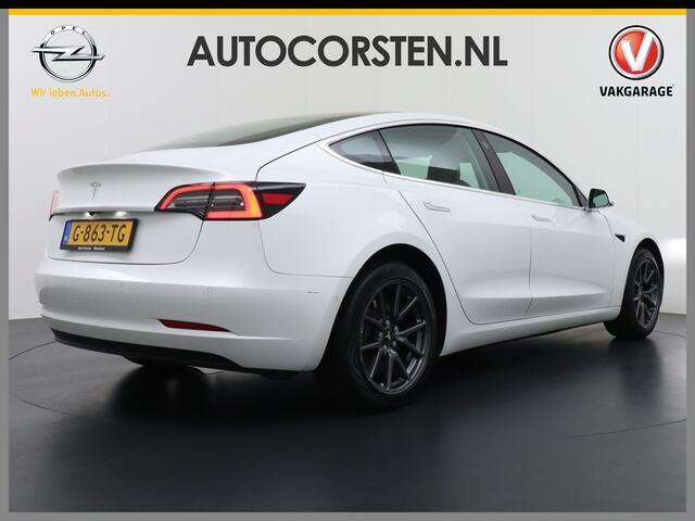 Tesla Model 3 RWD SR+ 60kWh 325PK 18" AutoPilot Leder PanoDak Adaptive Cruise Camera's Elektr.-Stuur+Stoelen+Spiegels+Geheugen+Easy-Entry+Verwarmde stoelen Park assistent PDC WIFI Ecc Lane-Assist Speed-Assist Navi LED Comfortstoelen ACC DAB Voorverwarmen interieur en k