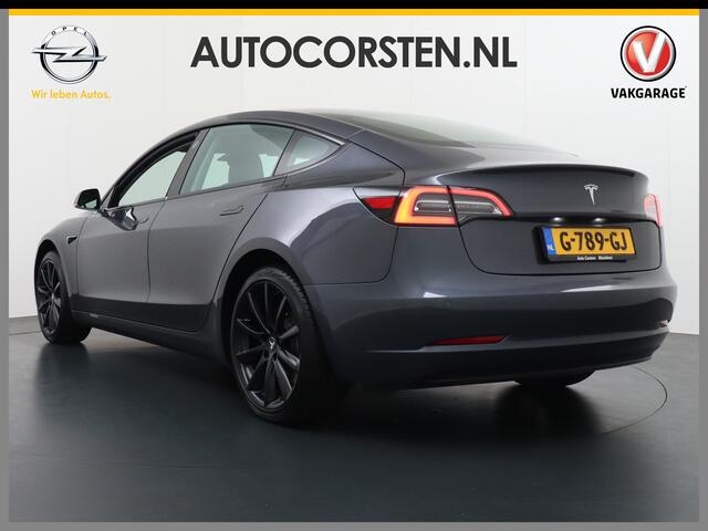 Tesla Model 3 RWD SR+ 60kWh 325PK Lmv 19" AutoPilot Leder PanoDak Adaptive Cruise Camera's Elektr.-Stuur+Stoelen+Spiegels+Geheugen+Easy-Entry+Verwarmde stoelen Park assistent PDC-A+Voor WIFI Ecc Lane-Assist Speed-Assist Navi LED Comfortstoelen ACC DAB Voorverwarmen int