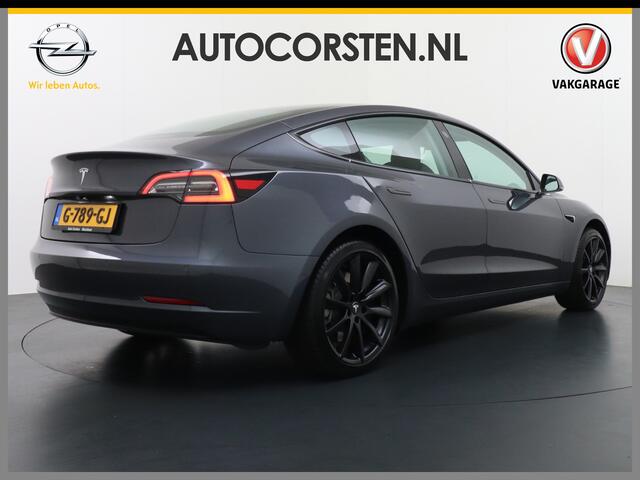 Tesla Model 3 RWD SR+ 60kWh 325PK Lmv 19" AutoPilot Leder PanoDak Adaptive Cruise Camera's Elektr.-Stuur+Stoelen+Spiegels+Geheugen+Easy-Entry+Verwarmde stoelen Park assistent PDC-A+Voor WIFI Ecc Lane-Assist Speed-Assist Navi LED Comfortstoelen ACC DAB Voorverwarmen int