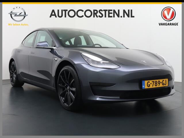Tesla Model 3 RWD SR+ 60kWh 325PK Lmv 19" AutoPilot Leder PanoDak Adaptive Cruise Camera's Elektr.-Stuur+Stoelen+Spiegels+Geheugen+Easy-Entry+Verwarmde stoelen Park assistent PDC-A+Voor WIFI Ecc Lane-Assist Speed-Assist Navi LED Comfortstoelen ACC DAB Voorverwarmen int