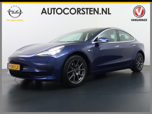 Tesla Model 3 2020 RWD SR+ 60kWh 325PK FSD-3 Computer AutoPilot Leder PanoDak Adaptive-Cruise Lmv 18" Camera's Elektr.-Stuur+Stoelen+Spiegels+Geheugen+Easy-Entry+Verwarmde stoelen Park assistent PDC WIFI Navi LED Comfortstoelen ACC DAB Voorverwarmen interieur en Keyles