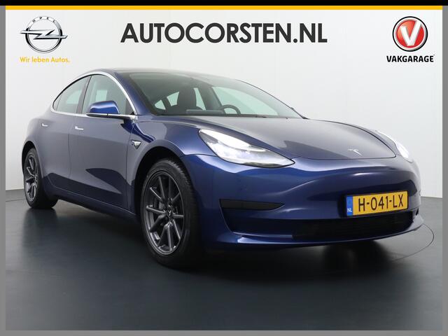 Tesla Model 3 2020 RWD SR+ 60kWh 325PK FSD-3 Computer AutoPilot Leder PanoDak Adaptive-Cruise Lmv 18" Camera's Elektr.-Stuur+Stoelen+Spiegels+Geheugen+Easy-Entry+Verwarmde stoelen Park assistent PDC WIFI Navi LED Comfortstoelen ACC DAB Voorverwarmen interieur en Keyles