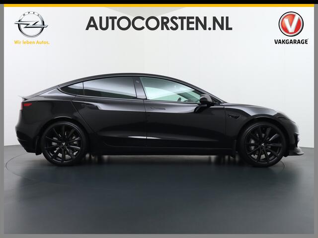 Tesla Model 3 RWD! Long Range UNIEK Grootste Accu+Actieradius bij Lichtste gewicht 78,8kWh 19" Spoilers Spec.Bumpers Difuser Div.Carbon FSD-Full Self Driving Computer Premium Audio AutoPilot Panoramadak Camera's Leer Adaptive-Cruise-Control+Stop&Go Pdc Ecc Keyless Stoe