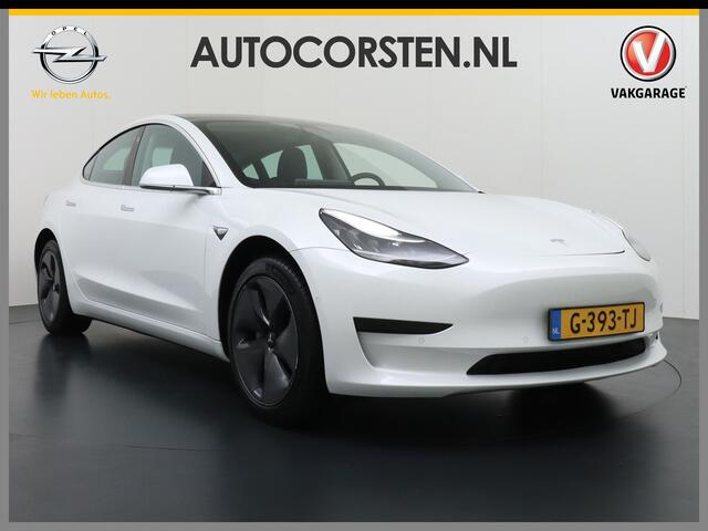 Tesla Model 3 RWD SR+ 60kWh 325PK FSD 3-Computer 18" AutoPilot Leder PanoDak Adaptive-Cruise Lmv Camera's Elektr.-Stuur+Stoelen+Spiegels+Geheugen+Easy-Entry+Verwarmde stoelen Park assistent PDC WIFI Lane-Assist Speed-Assist Navi LED Comfortstoelen ACC DAB Voorverwarmen