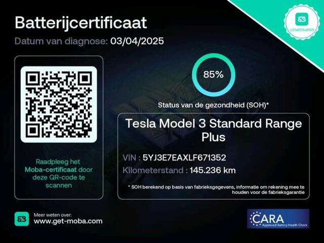 Tesla Model 3 Standard Plus 60 kWh LED | Zwart Leder | Panoramadak | Autopilot | 360°Camera | 18 Inch LMV