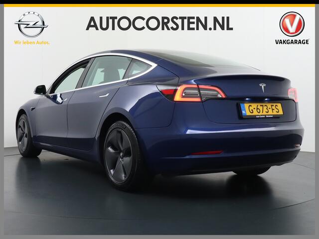 Tesla Model 3 RWD SR+ 60kWh 325PK Lmv 18" AutoPilot Leder PanoDak Adaptive-Cruise Lmv Camera's Elektr.-Stuur+Stoelen+Spiegels+Geheugen+Easy-Entry+Verwarmde stoelen Park assistent PDC WIFI Lane-Assist Speed-Assist Navi LED Comfortstoelen ACC DAB Keyless en Voorverwarmen