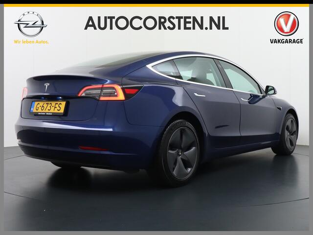 Tesla Model 3 RWD SR+ 60kWh 325PK Lmv 18" AutoPilot Leder PanoDak Adaptive-Cruise Lmv Camera's Elektr.-Stuur+Stoelen+Spiegels+Geheugen+Easy-Entry+Verwarmde stoelen Park assistent PDC WIFI Lane-Assist Speed-Assist Navi LED Comfortstoelen ACC DAB Keyless en Voorverwarmen