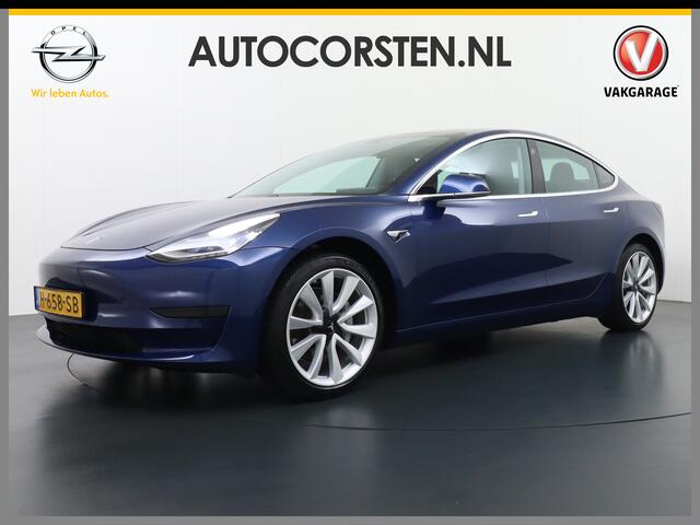 Tesla Model 3 RWD SR+ 60kWh 325PK FSD 3-Computer 18" AutoPilot Leder PanoDak Adaptive-Cruise Lmv Camera's Elektr.-Stuur+Stoelen+Spiegels+Geheugen+Easy-Entry+Verwarmde stoelen Park assistent PDC WIFI Lane-Assist Speed-Assist Navi LED Comfortstoelen ACC DAB Voorverwarmen