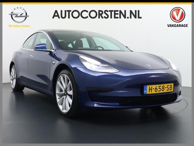 Tesla Model 3 RWD SR+ 60kWh 325PK FSD 3-Computer 18" AutoPilot Leder PanoDak Adaptive-Cruise Lmv Camera's Elektr.-Stuur+Stoelen+Spiegels+Geheugen+Easy-Entry+Verwarmde stoelen Park assistent PDC WIFI Lane-Assist Speed-Assist Navi LED Comfortstoelen ACC DAB Voorverwarmen