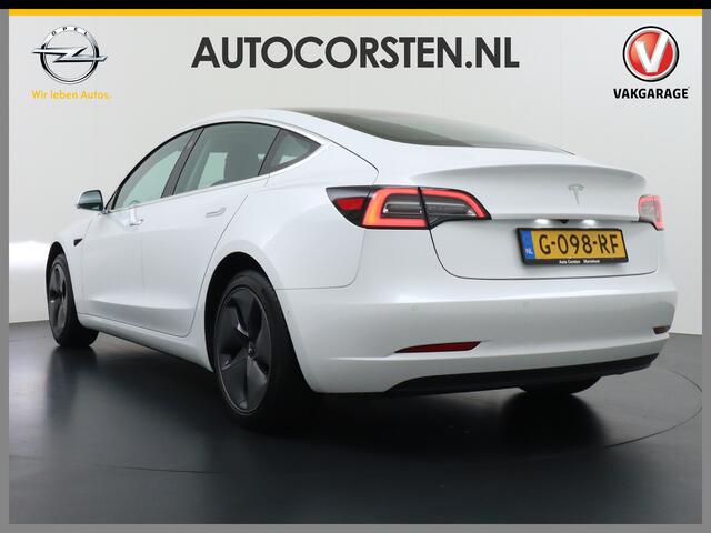Tesla Model 3 RWD SR+ 60kWh 325PK Lmv 19" AutoPilot Leder PanoDak Adaptive-Cruise Lmv Camera's Elektr.-Stuur+Stoelen+Spiegels+Geheugen+Easy-Entry+Verwarmde stoelen Park assistent PDC WIFI Lane-Assist Speed-Assist Navi LED Comfortstoelen ACC DAB Keyless en Voorverwarmen