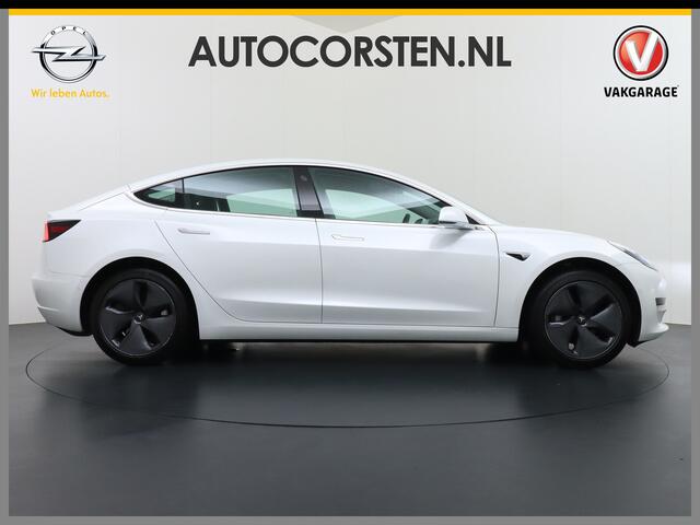 Tesla Model 3 RWD SR+ 60kWh 325PK Lmv 19" AutoPilot Leder PanoDak Adaptive-Cruise Lmv Camera's Elektr.-Stuur+Stoelen+Spiegels+Geheugen+Easy-Entry+Verwarmde stoelen Park assistent PDC WIFI Lane-Assist Speed-Assist Navi LED Comfortstoelen ACC DAB Keyless en Voorverwarmen