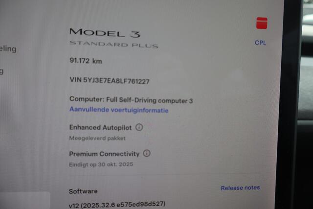 Tesla Model 3 Standard RWD Plus 60 kWh 90% SOH, Lederen interieur, Cruise control, 360 Camera, Autopilot computer 3