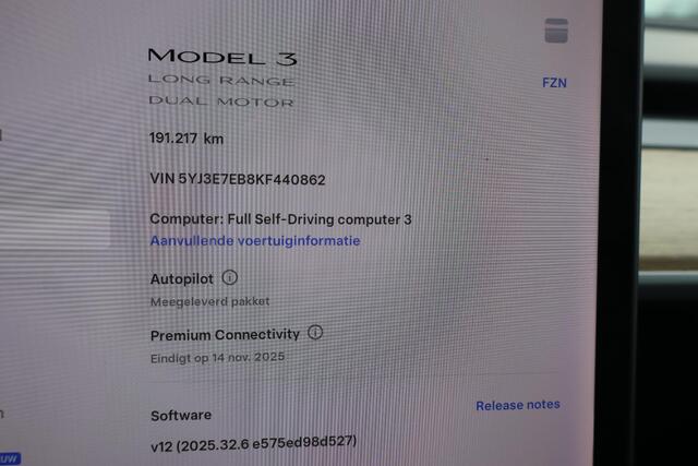 Tesla Model 3 Long Range AWD 75 kWh 90% SOH, Panoramadak, Lederen interieur, 360 Camera, Trekhaak