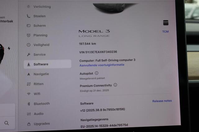 Tesla Model 3 Long Range RWD 75 kWh 89,2% SOH, Autopilot Computer 3, Panoramadak, Lederen interieur, Stoelverwarming