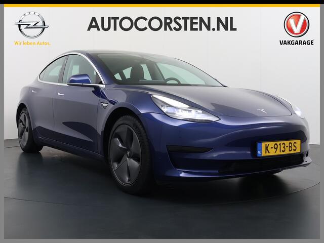 Tesla Model 3 SR Plus 325PK Lmv 18" AutoPilot FSD Leder Pano-dak Adaptive-Cruise Camera's Elektr.-Stuur+Stoelen+Spiegels+Geheugen+Easy-Entry+Verwarmde stoelen Park assistent Pdc WIFI Lane-Assist Speed-Assist Navi LED Comfortstoelen ACC DAB Voorverwarmen interieur via A