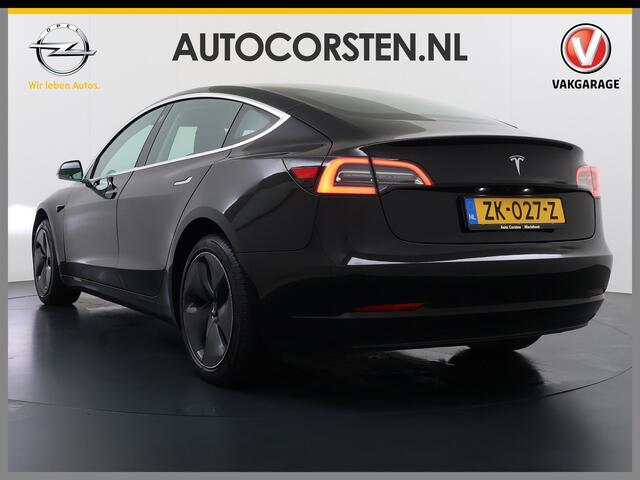 Tesla Model 3 SR+ 60kWh 325PK AutoPilot Leer PanoramaDak Adaptive Cruise Lmv 18" Camera's Elektr.-Stuur+Stoelen+Spiegels+Geheugen+Easy-Entry+Verwarmde stoelen Park assistent Pdc WIFI Ecc Lane-Assist Speed-Assist Soh 81% Ecc Navi Led DAB Voorverwarmen interieur via App