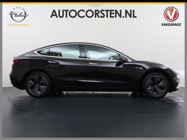 Tesla Model 3 SR+ 60kWh 325PK AutoPilot Leer PanoramaDak Adaptive Cruise Lmv 18" Camera's Elektr.-Stuur+Stoelen+Spiegels+Geheugen+Easy-Entry+Verwarmde stoelen Park assistent Pdc WIFI Ecc Lane-Assist Speed-Assist Soh 81% Ecc Navi Led DAB Voorverwarmen interieur via App