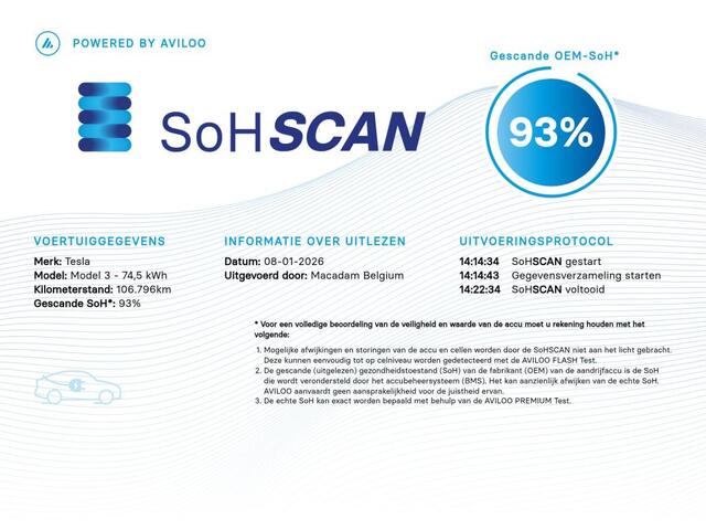 Tesla Model 3 Long Range AWD 75 kWh trekhaak, stuur en stoel verwarming, leder, navigatie, facelift, Autopilot,FSD computer3, premium sound, warmtepomp, stuur en stoel verwarming, SOH 93% Autopilot,
