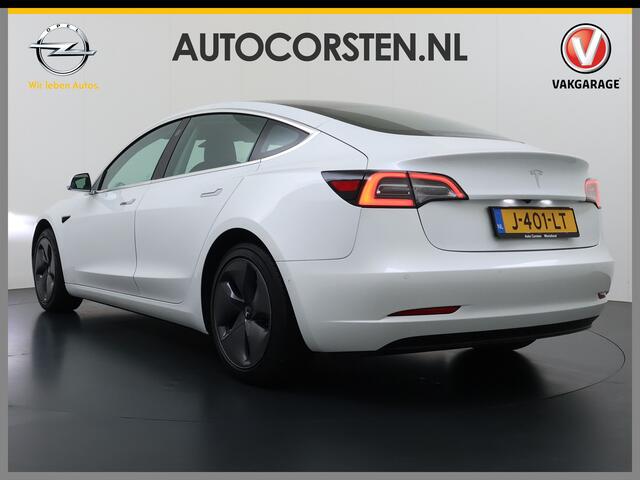 Tesla Model 3 SR+ 325PK AutoPilot Leer Pano-Dak Adaptive Cruise Lmv 18" Camera's Elektr.-Stuur+Stoelen+Spiegels+Geheugen+Easy-Entry+Verwarmde stoelen Park assistent Pdc WIFI Ecc Lane-Assist Speed-Assist Soh 85% Ecc Navi Led DAB Voorverwarmen interieur via App Keyless O